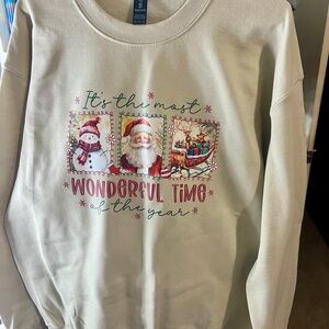 Festive Holiday Sweatshirt with Santa Print